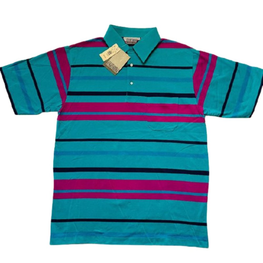 KnightsBridge K-Mart VINTAGE *NWT* 1990's Striped Polo w/Tags! Size Medium